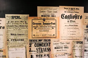 Old posters announcing Strauss events