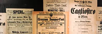 Old posters announcing Strauss events