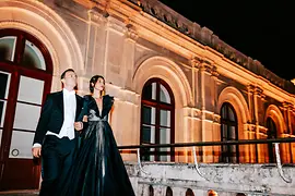 Vienna Opera Ball, State Opera, couple on the terrace