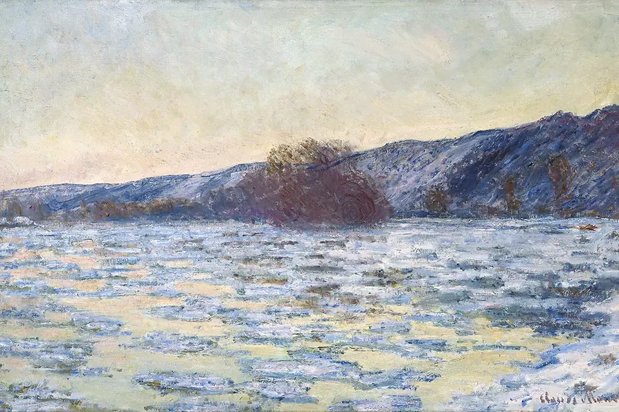 Claude Monet: Eisschollen im Dämmerlicht, 1893