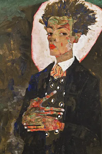 Egon Schiele: Self-Portrait with Peacock Waistcoat, 1911