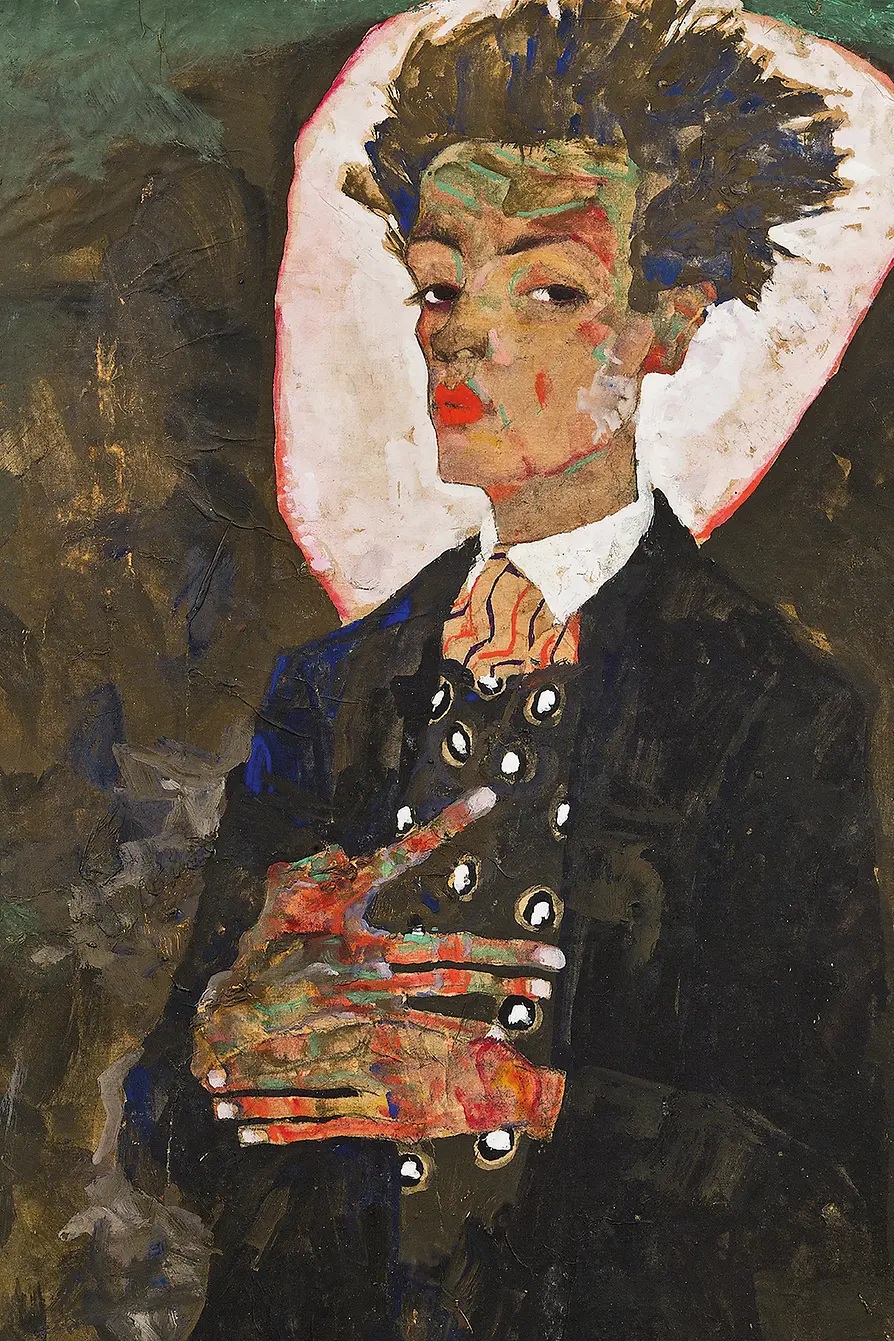 Egon Schiele: Self-Portrait with Peacock Waistcoat, 1911