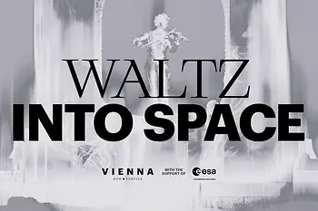 Key Visual mit Schriftzug WALTZ INTO SPACE