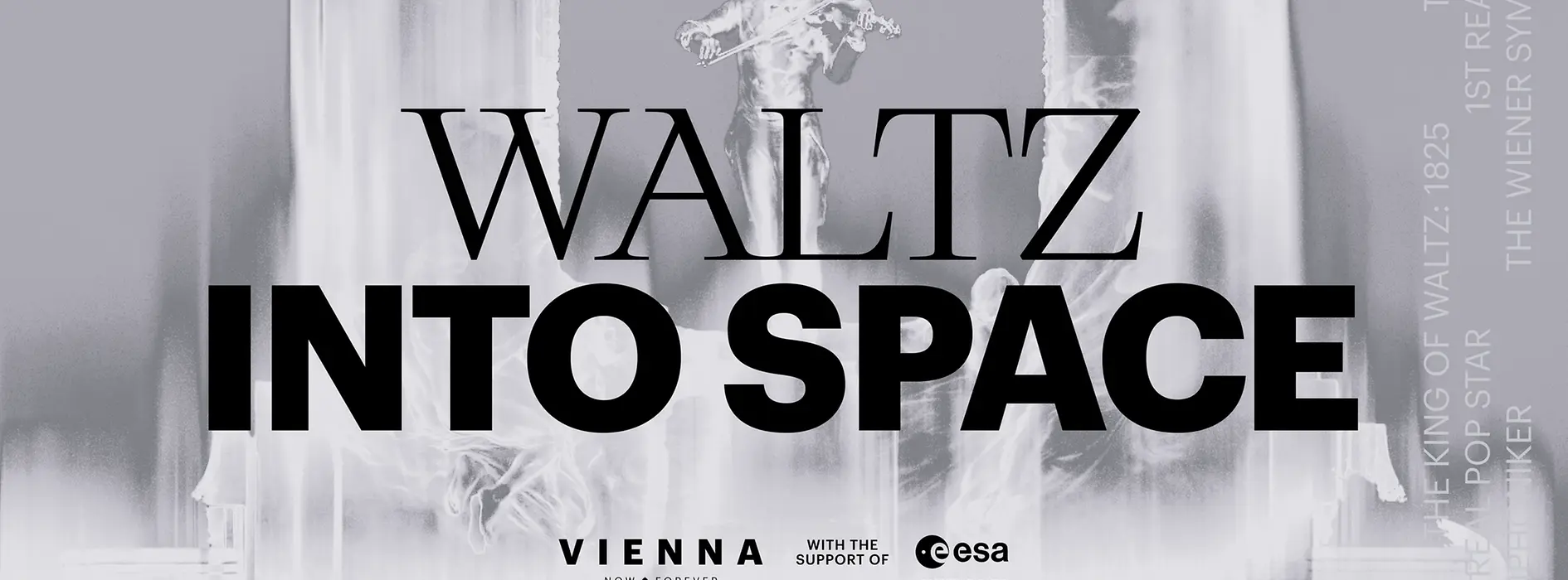 Key Visual mit Schriftzug WALTZ INTO SPACE