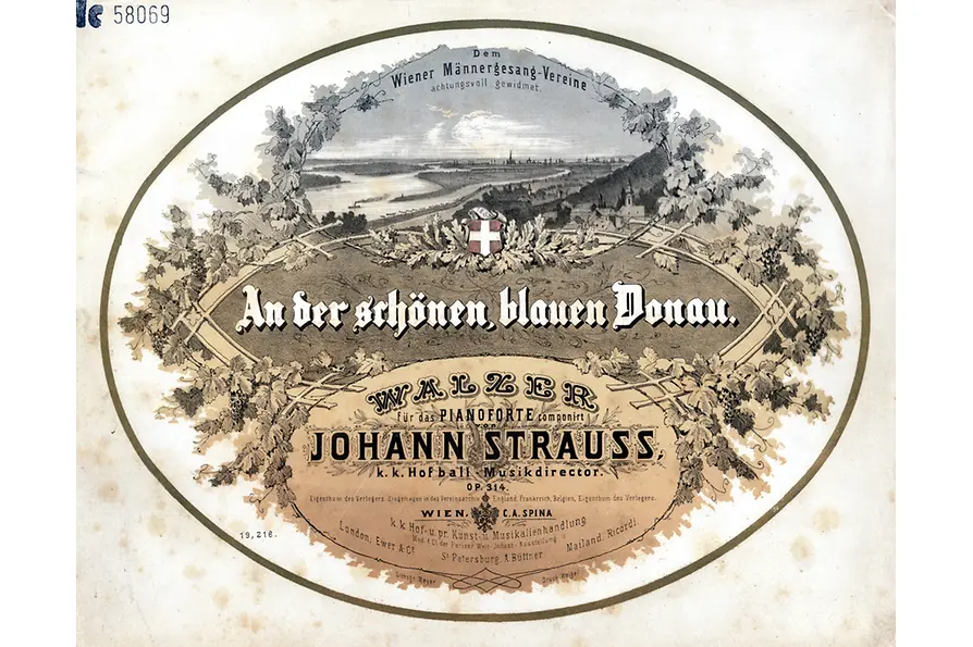 Cover page "An der Schönen Blauen Donau" first edition