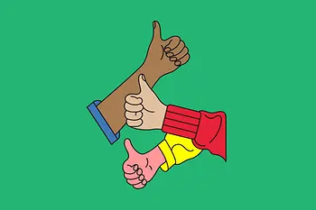 Illustration | Drei Hände zeigen einen Daumen nach oben