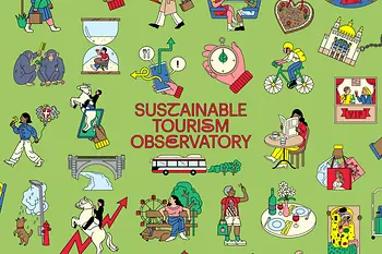 Illustration | Sustainable Tourism Observatory innerhalb diverser bunter Wien Illustrationen