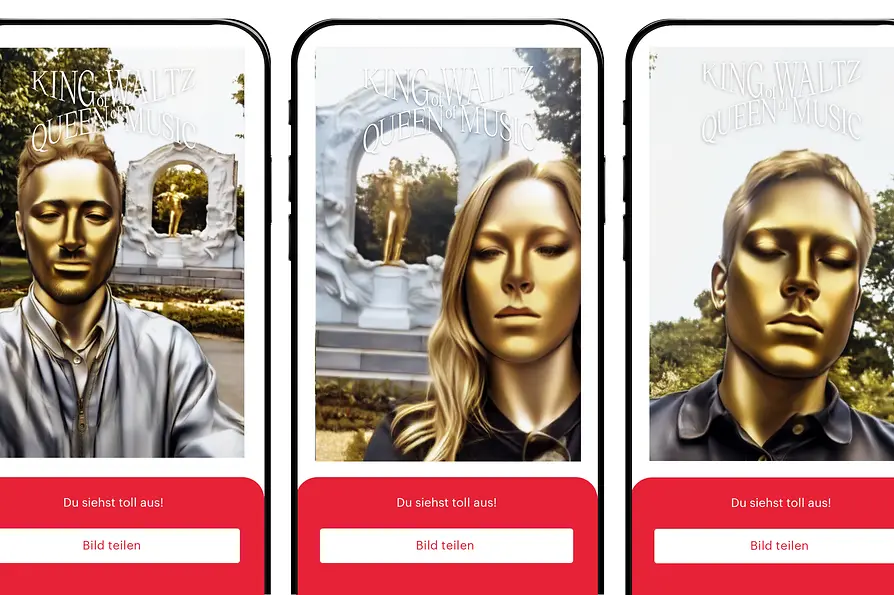 Selfie-Goldfilter in ivie
