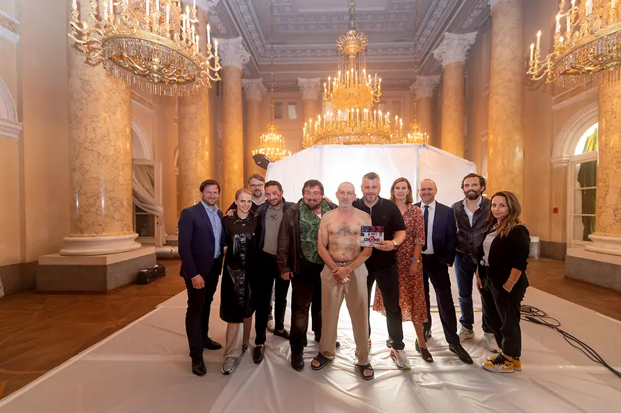 Setbesuch Crooks Gruppenfoto